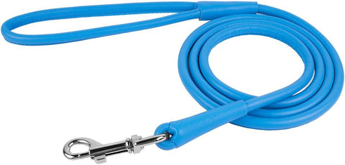 CollarDirect Rolled Leather Dog Leash 4ft, Soft Padded Training Lead 6ft for Small Medium Large Dogs