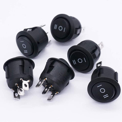 Twidec 6Pcs Rocker Switch 3 Pins 3 Position ON/Off/ON AC 6A/125V 10A/250V Toggle Switch for Car Boat
