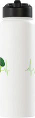 Hiking Lover Design Broccoli Heartbeat Broccoli Lover Gift Stainless Steel Insulated Water Bottle
