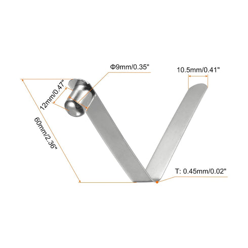 HARFINGTON 12pcs Single Button Kayak Paddle Snap Spring Clip, 60x12mm 65Mn Spring Steel V-Shaped Telescopic Locking