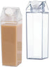 CurcKua 500ML 2PCS Clear Milk Carton Water Bottle Reusable Transparent Juice Bottle for Outdoor Sport Reusable Milk