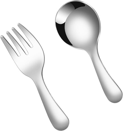BEIDUOYANG 2 Pieces Alternative Color Fork And Spoon Compact Cutlery Set Travel Friendly
