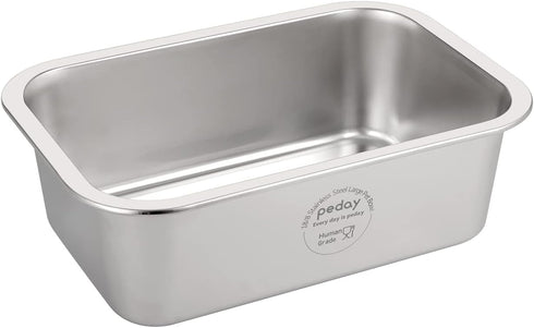 1.2 Gallon Large Dog Water Bowl, Human Grade Stainless Steel for Large & Extra Large Dogs, Silver