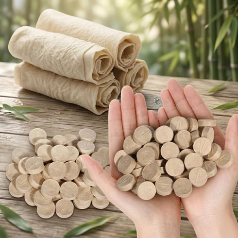 100 LEKOCH Pcs Compressed Towel Tablets - Biodegradable Disposable Bamboo Towels for Camping, Travel, Gym |