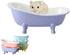 Small Animal Hamster Sand Bathtub, Bird Bathroom, Ceramic Relax Habitat House, Food Bowl for Pets