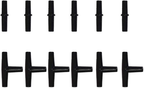 JIH 50 Feet Standard 3/16" Black Flexible Airline Tubing with Connectors for Fish Tank and Hydroponics
