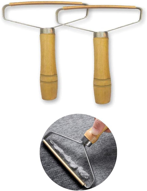 Carpet Pet Hair Remover, Portable Spark Lint Roller with Wooden Handle, 2 Pcs for Indoor Carpet and Pet Hair