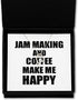 EzGift Jam Making And Coffee Make Me Happy Necklace Pendant Funny Gift For Hobby Lover Jewelry With Chain Message Card