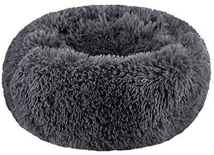 BODISEINT Modern Soft Plush Round Pet Bed for Cats or Small Dogs, Mini Medium Sized Dog Cat Bed, Self Warming Indoor