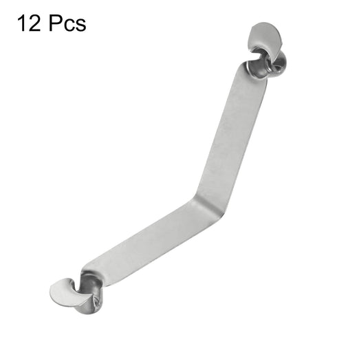 HARFINGTON 12pcs Double Button Kayak Paddle Snap Spring Clip, 59x10.3mm 65Mn Spring Steel V-Shaped Clips for Camping