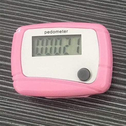 Red Portable Counter Mini Digital LCD Pedometer, Sports Walking Running Step Counter Meter with Calorie Monitor