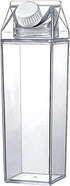 Abizarch 500Ml/1000Ml 2 Clear Milk Carton Water Bottle Leak-proof Milk Box Water Bottle with Spouts Portable Reusable