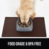 Gorilla Grip 100% Waterproof Raised Edge Silicone Pet Feeding Mat, Dog Cat Food Mat, 16x10, Brown
