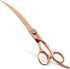 Rose Gold Titanium Curved Dog Grooming Scissors 8'' - Downward 30° with Jewelled Screw, Professional Trimming Shears