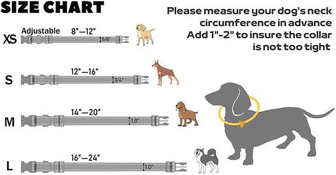 Reflective Dog Collar for Small, Medium, and Large Dogs, Adjustable Nylon with Quick Release Buckle (Pink M)