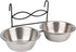 Stainless Steel Dual Hanging Food Water Bowl Feeder with Hook for Cat, Dog, Puppy Crate, Cage, and Kennel