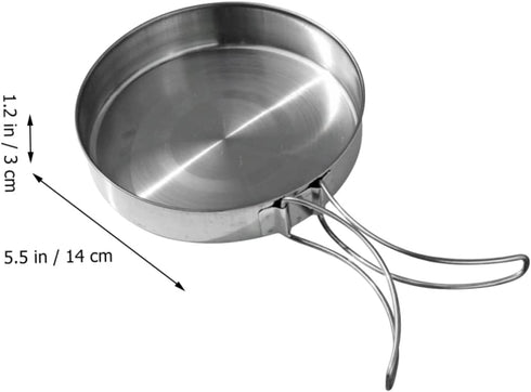 Backpacking Toddmomy Steak Frying Pan Foldable Handle Portable Cooking Utensil Outdoor Camping Hiking Picnic Cookware