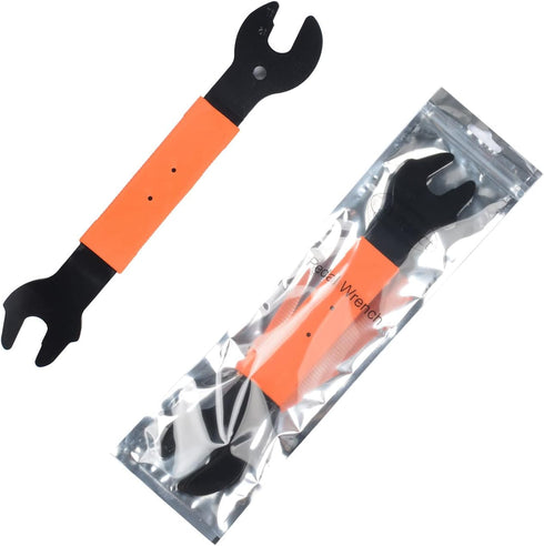 Pedal Wrench Double Sided Bicycle Spanner, 15/16/17mm Pedal Removal Tool with Comfortable Grip for Biking Repair