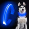 LED Dog Collar Light Up Dog Collars Micro USB Rechargeable Adjustable Nylon Webbing Plastic Buckle D Ring Glow Safety Basic Dog Collars for Dogs (M, Blue)