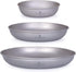 iBasingo Titanium Pan Dish Plate with Carry Mesh Bag, Ultralight for Outdoor Camping Cookware Mess Kit