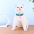 PetsHome Adjustable Cat Dog Collar, Bling Rhinestones PU Leather with Luxury Pendant for Extra Small Blue