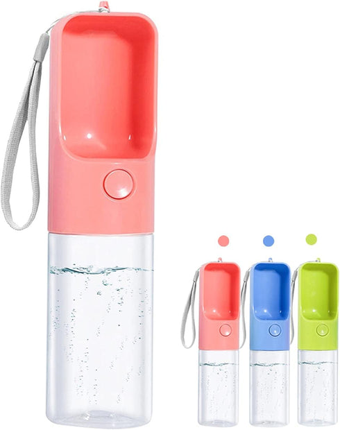 Sofunii Dog Water Bottle, Portable Pet Travel Water Drink Cup Dispenser, 15oz Capacity (Blue&Pink&Green)