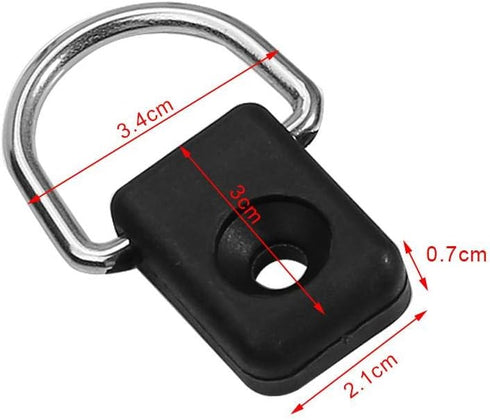 Keenso 10pcs Black Kayak D Ring with M6 Screws for Bungee Kit Accessory Boating