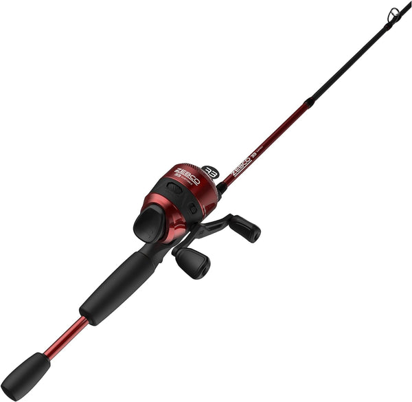Zebco 33 Custom-Z Fishing Rod Combo with 6-Foot Fiberglass Rod, Quickset Anti-Reverse Reel & Bite Alert