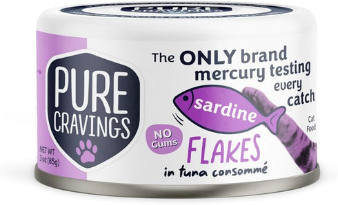 Flakes in Tuna Consommé, Canned Wet Cat Food Soup, 100% Mercury-Tested, Grain-Free Protein, Non-GMO, 3oz, Variety Pack