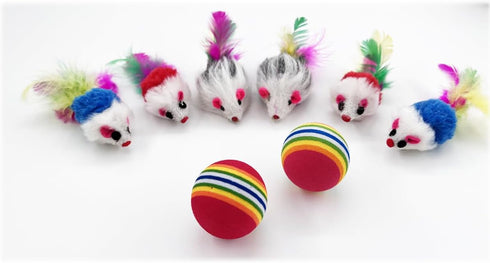 27 Packs Set, Cat Toys Combo Cat Catnip Fish and Ball Toy, Cat Bell Balls Crinkle Balls, Cat Spring Toys, Plush Mices