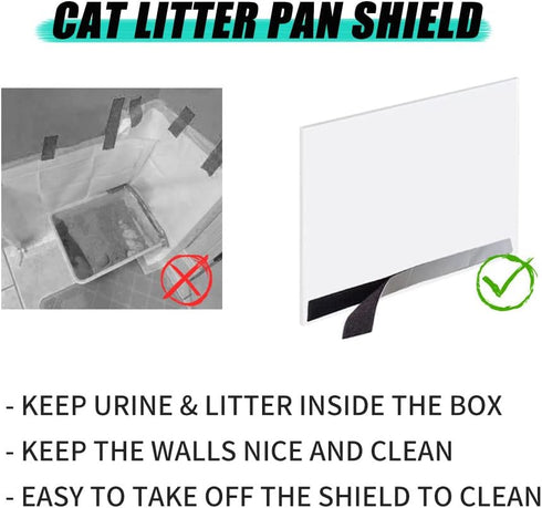 Oncpcare 6 Pack Cat Litter Box Pee Shields, High Side Open Top Kitty Litter Pan Shield, Keep Litter in The Pan