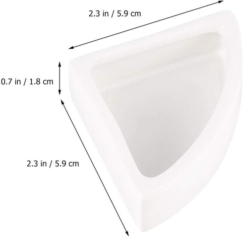 ibasenice Reptile Food Water Bowls - Ceramic Dish for Leopard Gecko (Medium Triangle, 2PCS)