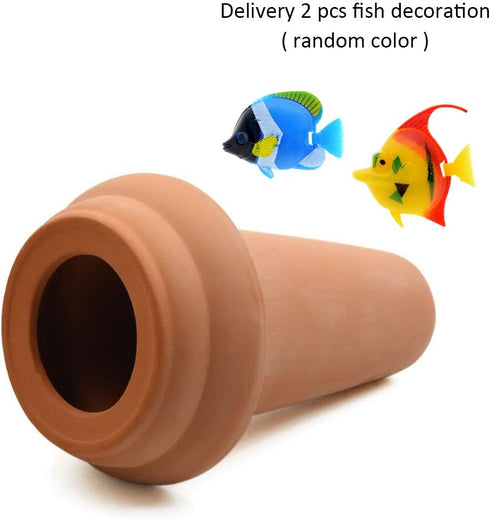 Saim Ceramic Spawning Breed Cone, Orange Fish Tank Ornaments for Discus, Clownfish, Angelfish Breeding Cones