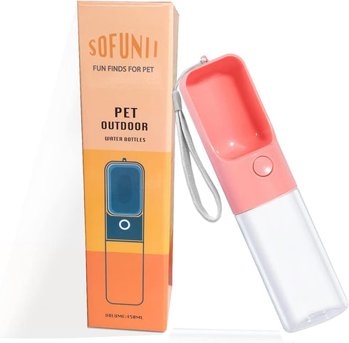 Sofunii Dog Water Bottle, Portable Pet Travel Water Drink Cup Dispenser, 15oz Capacity (Blue&Pink&Green)