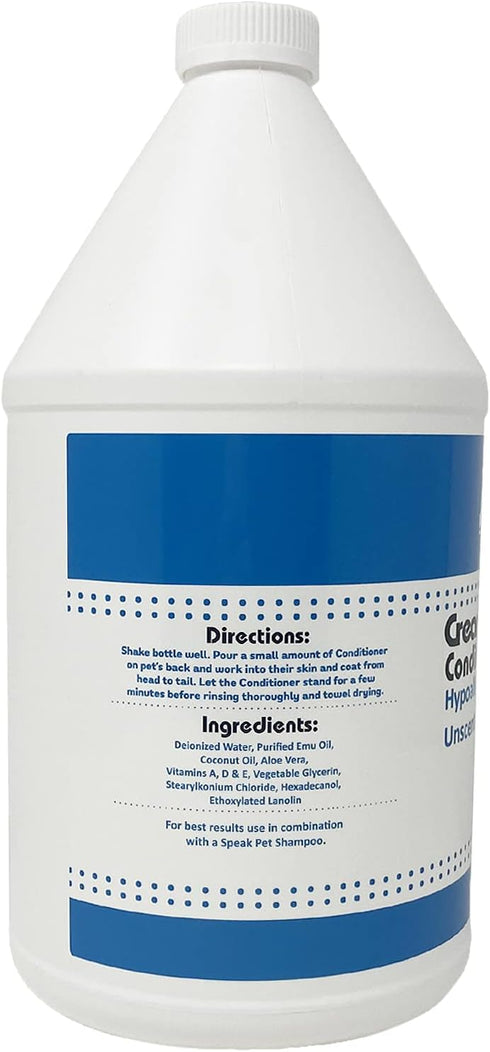 Natural Hypoallergenic Unscented Cream Rinse Dog Conditioner Refill, 1 Gallon