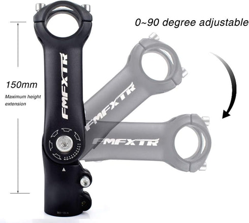 FOMTOR Adjustable Stem 0-90 Degree, 110mm MTB Bike Stem for 25.4mm Handlebar, Suitable for Mountain & Road Bikes