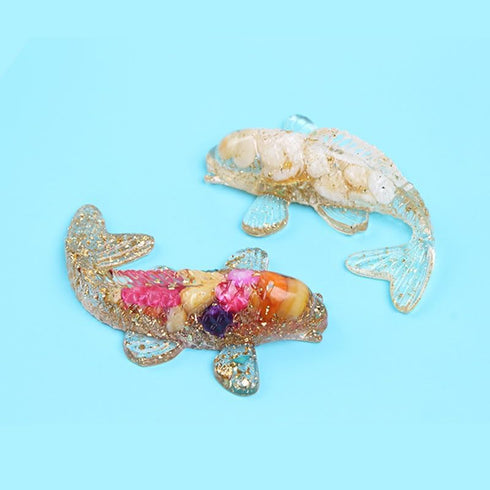 Opexicos 4Pcs Decorative Crystal Gravel Drop Glue, Fish Shape Small Ornaments for Fish Tank Aquarium Pool
