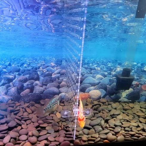 Fish Tank Divider Kit, Acrylic Aquarium Divider with 8 Suction Cups, Transparent Plate, 11.8 * 15.7in