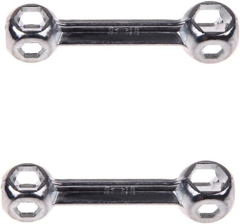 SaiDian Mini Pocket Wrench 2Pcs Dog Bone Hexagon Bicycle Repair Tool Metal Spanner 6-12mm Hexagon Holes Silver