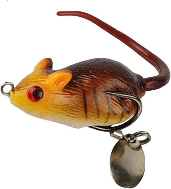 Yellow Fishing Bait Rubber Mouse, Bass Fishing Lure Crankbait Tackle Lures, Baits and Attractants