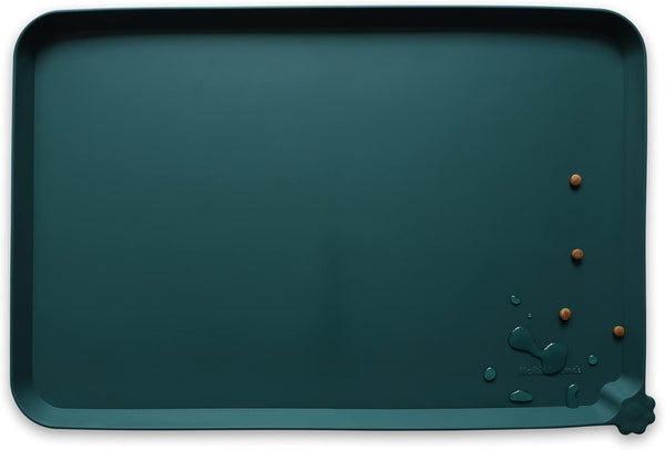 Silicone Pet Food Mats Tray - Hoki Found L Non-Slip Pet Dog Cat Bowl Mats Waterproof Feeding Mat for Carpet
