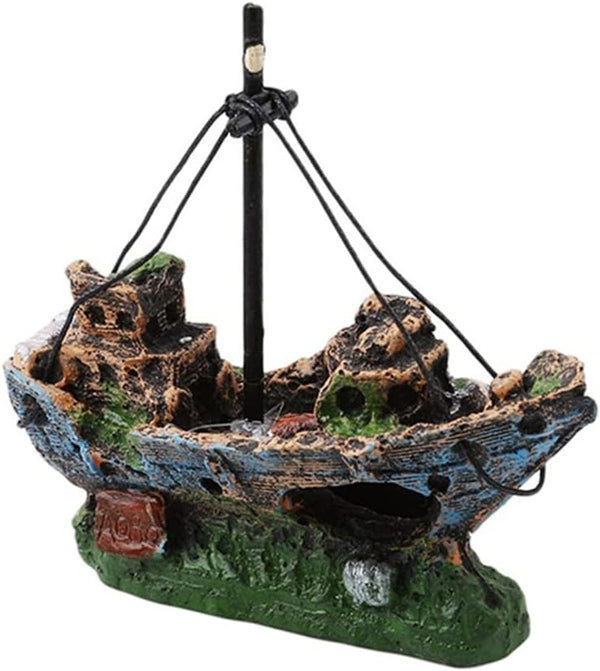 1 pcs Pirate Ship Wreckage Fish Tank Landscaping, Aquarium Decorations and Ornaments
