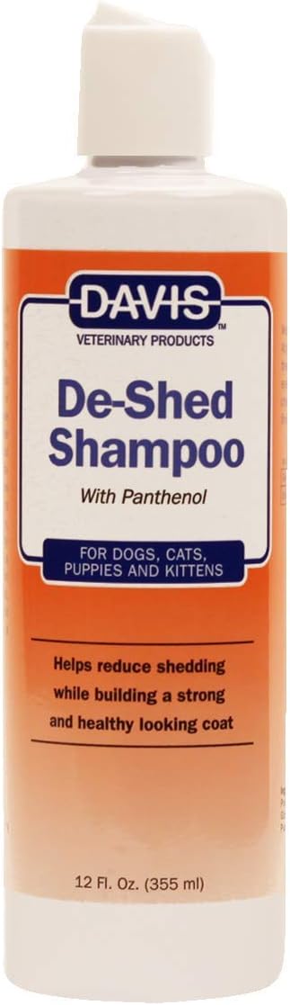 Davis De-Shed Pet Shampoo, 12 oz; Reduces Shedding and removes Undercoat