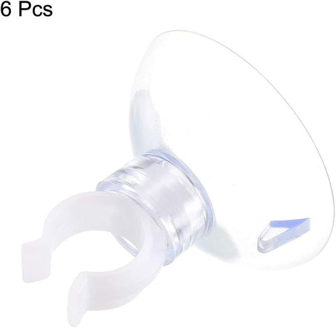 uxcell 6Pcs Aquarium Suction Cup Clips, Airline Tube Holders Clamps for Fish Tank Clear 10mm