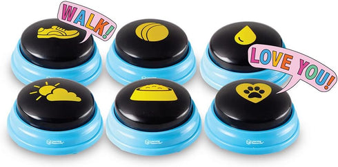 Hunger For Words Talking Pet Essential Words - 6 Piece Set of Pre-Recorded Speech Buttons for Dogs