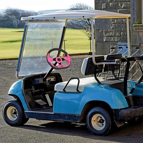Pink Golf Cart Steering Wheel Universal Fit for Yamaha EZGO RXV & TXT, Club Car DS, Precedent Tempo