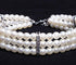 Fancy 3 Row Pearls Diamond Dog Necklace - Bling Rhinestones Jewelry for Small Dogs, Neck Size: 10"-12"