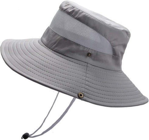 YOLAI Mens Mesh Breathable Fisherman Cap Foldable Sunscreen Bucket Hat Wide Brim Adjustable