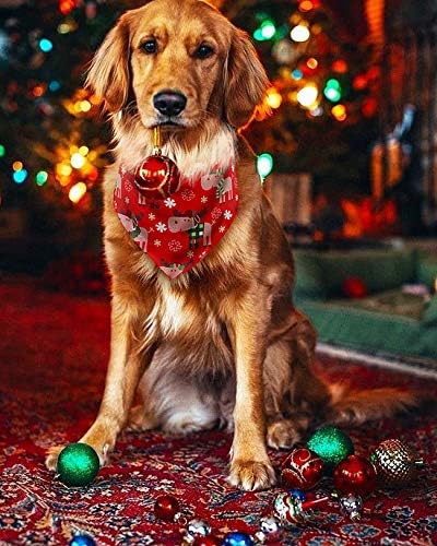 BoomBone Christmas Bandana for Dogs, 2 Pack Triangle Bibs Pet Scarf