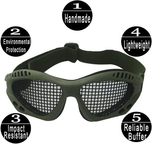 Safety Mesh Goggles - Anti Fog for Outdoor Games Sports Paintball Riding Cycling